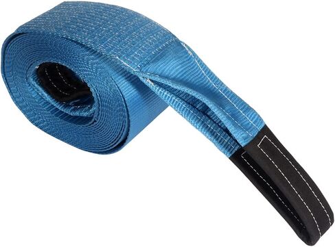 ROADFAR 4 inch x 30 feet Tow Strap - Recovery Winch Tree Saver - Extreme Heavy Duty Nylon 20,000 Pound (10-Ton) Pulling Capacity - Blue in Kuwait