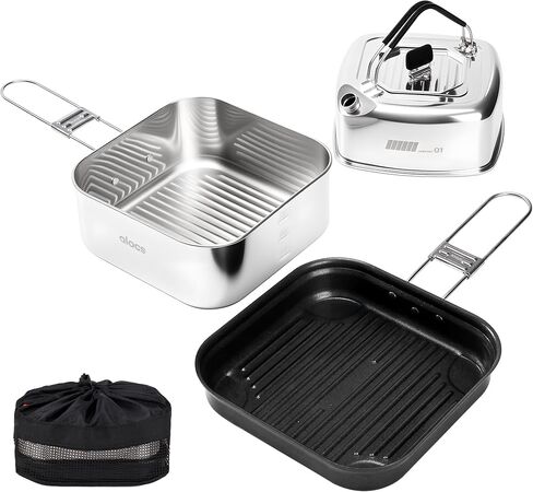 ALOCS 13pcs Camping Cookware Mess Kit, Portable Camping Gear with Accessories, Camping Essentials Camping Cooking Set for Outdoor Cooking, Backpacking, Hiking and Picnic. in Saudi Arabia