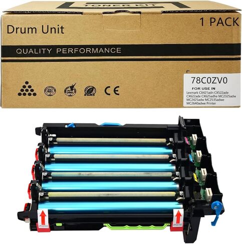 78C0ZV0 Imaging Drum Unit for 78C0Z50 Imaging Kit Compatible for Lexmark CX421adn CX522ade CX622ade CX625adhe MC2325adw MC2425adw MC2535adwe MC2640adwe Printer High Yield 125,000 Pages(1 Pack) in Kuwait