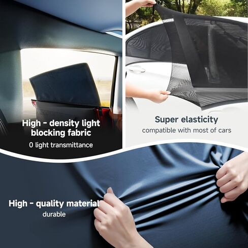 DMJN Car Window Shades for Baby (100% Efficient Block UV & Scorching Sun) Car Privacy Shades for Side Windows,Easy to Install,Nano Ice-Crystal Coatings-Universal Fit (Large),2 Pack in Saudi Arabia