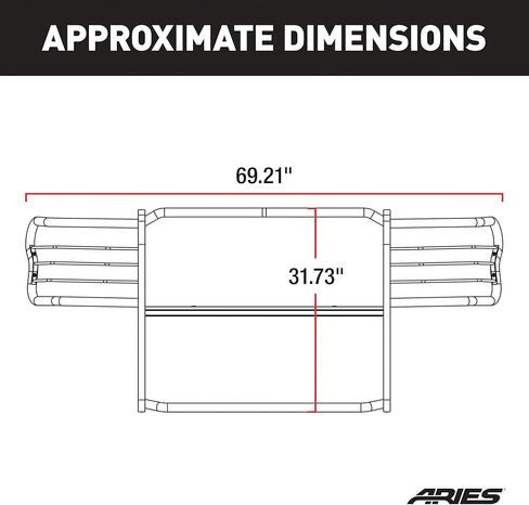 ARIES 9047 1-1/2-Inch Black Steel Grille Guard, No-Drill, Select Nissan Frontier, Pathfinder in Kuwait