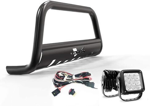 Vanguard Black Powdercoat Bull Bar 4.5in Cube LED Kit | Compatible with 11-22 Dodge Durango Excludes SRT Models/ 11-22 Jeep Grand Cherokee in Kuwait