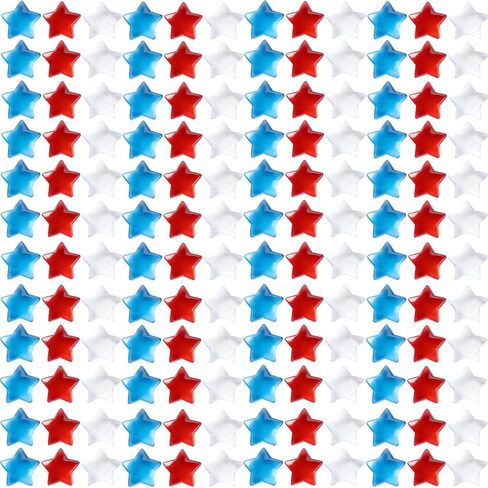 YOOHUA 310PCS Patriotic Vase Filler Ice Rocks Acrylic 4th of July Star Crystals Gems Memorial Day Independence Day 3D Star Shaped Gems Decorations for Table Scatter, Party Wedding Arts Crafts in Saudi Arabia