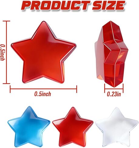 YOOHUA 310PCS Patriotic Vase Filler Ice Rocks Acrylic 4th of July Star Crystals Gems Memorial Day Independence Day 3D Star Shaped Gems Decorations for Table Scatter, Party Wedding Arts Crafts in Saudi Arabia
