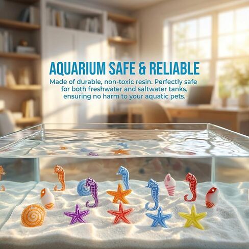 Toyvian 48pcs Mini Resin Beach Seashells: Sea Shell, Sea Stars, Conch & Seahorses - Ideal for Fish Tank Decorations Home Decor, Beach Parties & DIY Crafts (Random Color) in Saudi Arabia