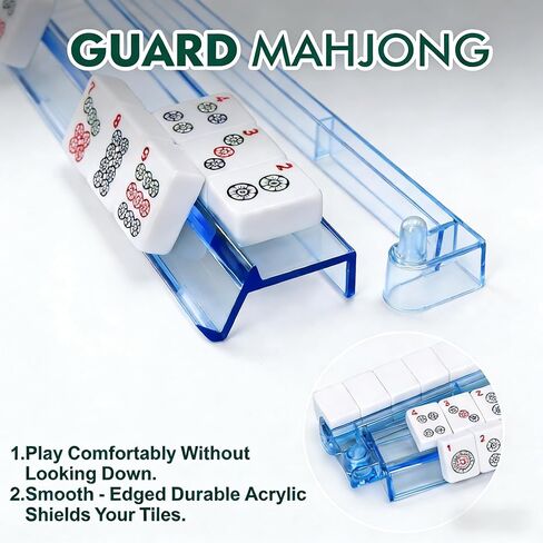 Mahjong Racks with Pushers – Premium One-Piece Rotating Acrylic Racks with 4 Colors, Compatible with American Mahjong in Saudi Arabia