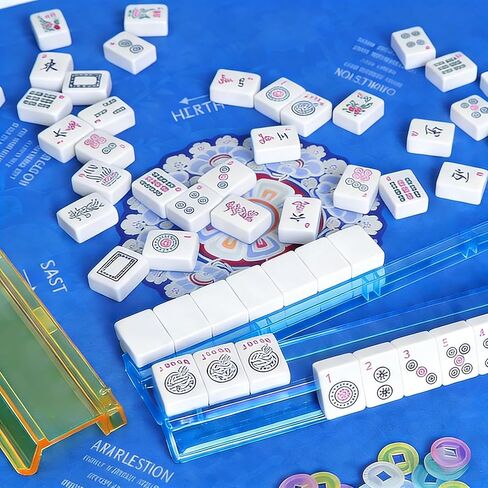 Mahjong Racks with Pushers – Premium One-Piece Rotating Acrylic Racks with 4 Colors, Compatible with American Mahjong in Saudi Arabia