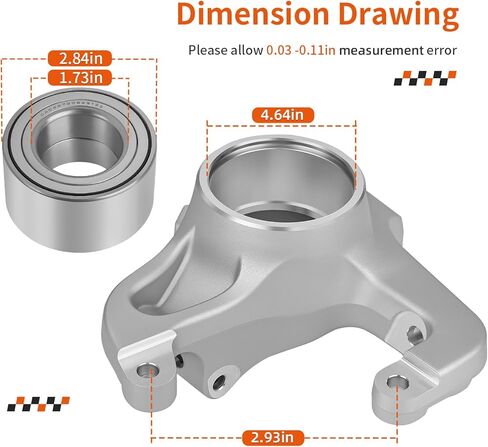 Front Right Steering Knuckle & Bearing Kit For Polaris Sportsman Scrambler 550 850 1000 2009-2025 5136734 1822946 in Kuwait