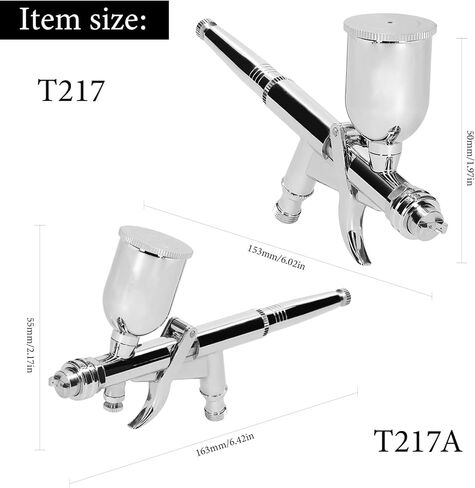 البخاخة، T217A طقم فرشاة الهواء 0.5 مم مجموعة فرشاة الهواء مع أكواب سوائل الطلاء 15CC لنموذج السيارة، طلاء الأظافر بنفسك، تصميم تزيين الكيك in Kuwait