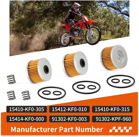 For Honda ATC TRX XR 250 300 350 400 500 600 650 3Pcs Oil Filter & Spring O-Ring Kit 15410-KF0-305 in Kuwait