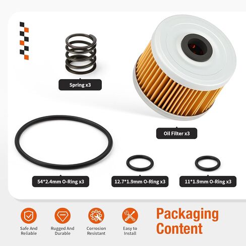 For Honda ATC TRX XR 250 300 350 400 500 600 650 3Pcs Oil Filter & Spring O-Ring Kit 15410-KF0-305 in Kuwait