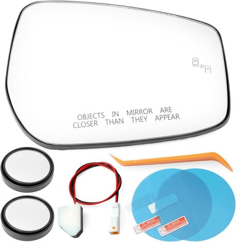 963655SA0A Passenger Side Mirror Glass Replacement for Nissan Kicks 2018-2024 for Versa 2020-2026 for LEAF 2018-2025 Heated Rear View Mirrors Glass with Blind Spot and Plastic Backing Plate in Kuwait