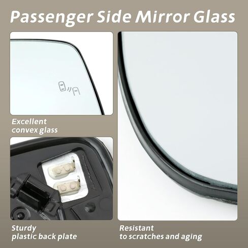 963655SA0A Passenger Side Mirror Glass Replacement for Nissan Kicks 2018-2024 for Versa 2020-2026 for LEAF 2018-2025 Heated Rear View Mirrors Glass with Blind Spot and Plastic Backing Plate in Kuwait