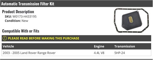 طقم فلتر ناقل الحركة الأوتوماتيكي لقطع غيار السيارات من Marketplace - متوافق مع 2003-2005 Land Rover Range Rover 4.4L V8 in Kuwait