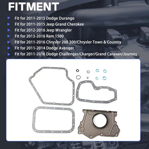 3.6 CS26541-1 Oil Pan Gasket Crankshaft Oil Seal Fit for Chrysler Dodge Jeep Ram 3.6L 2011-2015 CS26541-2 68433335AA in Saudi Arabia