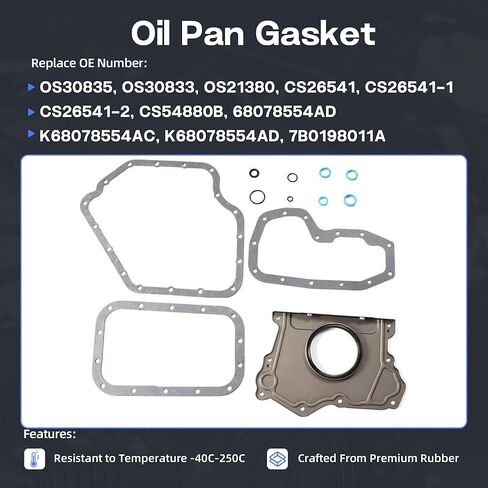 3.6 CS26541-1 Oil Pan Gasket Crankshaft Oil Seal Fit for Chrysler Dodge Jeep Ram 3.6L 2011-2015 CS26541-2 68433335AA in Saudi Arabia