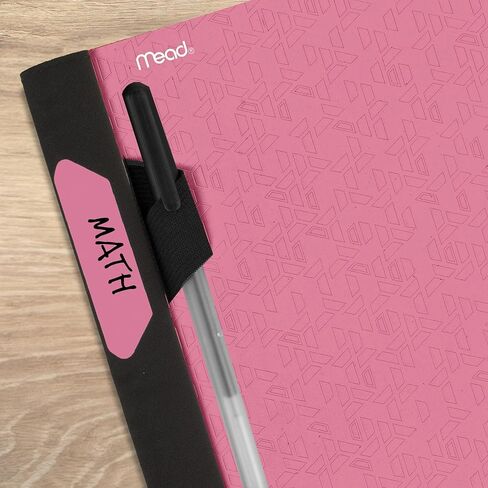 Five Star Advance Spiral Notebook + Study App, 3 Subject, 8.5" x 11" College Ruled Paper, 150 Sheets, Spiral Guard, Movable Tabbed Dividers, Prom Pink (820060R) in Kuwait