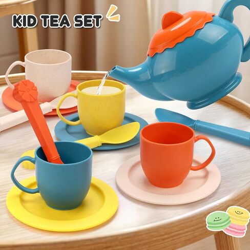 Pretend Play Kitchen Accessories, Kids Kitchen Toys for Boys Girls 3+ Year Old, Afternoon Tea Party Playset Toys, Christmas New Year Toy Gifts for Children in Saudi Arabia