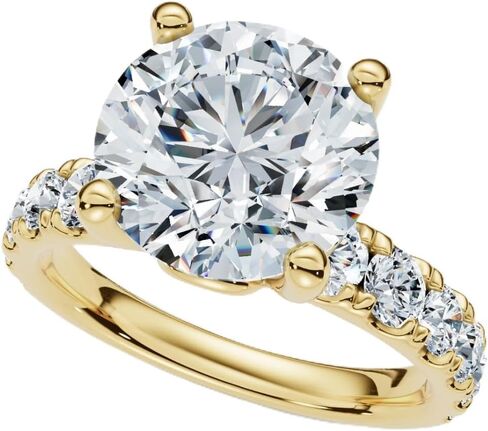 Pompeii Certified 4Ct TW Diamond Pave Engagement Ring in 14k Gold Lab Grown (G/H,VS1-VS2) in Saudi Arabia