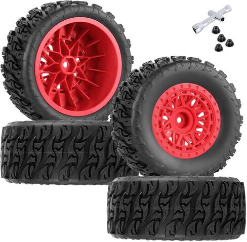 إطارات عجلات شاحنة سداسية قصيرة المسار مقاس 12 مم RC لـ 1/10 Slash 4x4 BL-2S 2WD Red cat Blackout SC L0si SCT Team Associated SC10 HPI، عجلات وإطارات RC مع حشوات إسفنجية (4 قطع)، رمادي in Kuwait
