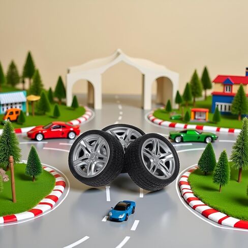 4Pcs Black Tires,48mm Simulation Rubber Wheel Tire Wheel Toy Model DIY RC Spare Parts Easy Installation Small in Size,Tire and Wheel Sets,Remote and App Controlled Vehicles and Parts,Wheels and Tires in Saudi Arabia