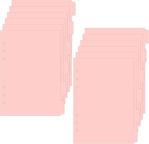 TIESOME 6 Ring BBinder Dividers with 12 Tabs, A5 Pink Plastic Binder Index Dividers Binder Aesthetic Dividers Pages for Notebooks and Binders,Tabs for Binder in Kuwait