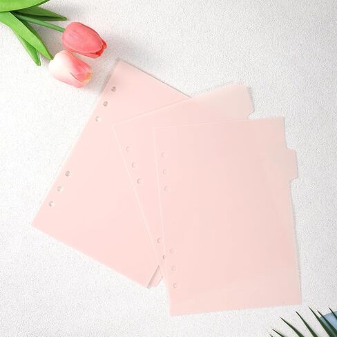 TIESOME 6 Ring BBinder Dividers with 12 Tabs, A5 Pink Plastic Binder Index Dividers Binder Aesthetic Dividers Pages for Notebooks and Binders,Tabs for Binder in Kuwait