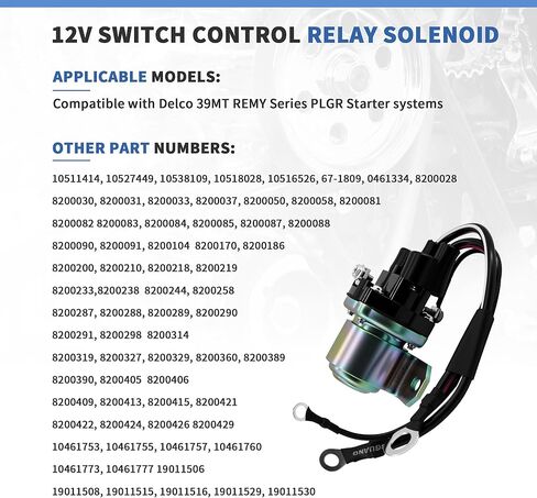 12 فولت مفتاح التحكم في التتابع الملف اللولبي 10511414 متوافق مع Delco 39MT REMY PLGR Starter استبدال 10527449 10538109 10516526 10518028 67-1809 4 محطة in Kuwait