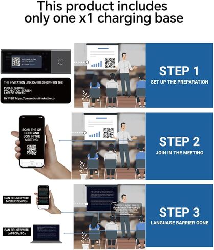 Timekettle X1 AI Translation Center Earbuds Charging Dock. Magnetic Stacking Design Saves Space, Ideal for Offices, Schools, and Multi-User environments. in Kuwait