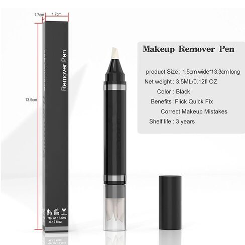 Makeup Remover Pen Correction Pen - Easy Makeup Eraser & Corrector Tool, Precise Tip for Eyeliner, Eyeshadow, Lipstick Fix, On-The-Go Portable Makeup Cleanup Stick for Perfect Look, 0.12oz in Saudi Arabia