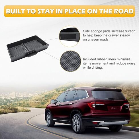درج منظم وحدة التحكم المركزية متوافق مع Honda 2016-2022 Pilot / 2017-2025 2026 Ridgeline / 2019-2025 ملحقات جواز السفر، صينية تخزين جيب مكعب قابلة للسحب (فقط للطرز ذات الحجرة المفتوحة) in Kuwait
