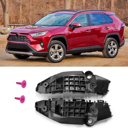 Yumzeco 2PCS Compatible with Toyota RAV4 Bumper Brackets 2019 2020 2021 2022 2023 2024, Driver and Passenger Side Plastic Toyota RAV4 Bumper Retainers Replace for 52536-0R070 52535-0R090 in Kuwait