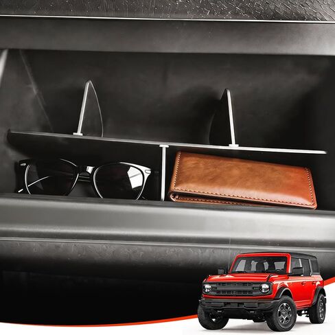 Upgraded Glove Box Organizer Insert Tray Compatible with Ford Bronco 2021-2026,Center Console Storage Divider for Bronco Interior Accessories,Storage Insert Tray with Adjustable Dividers in Saudi Arabia