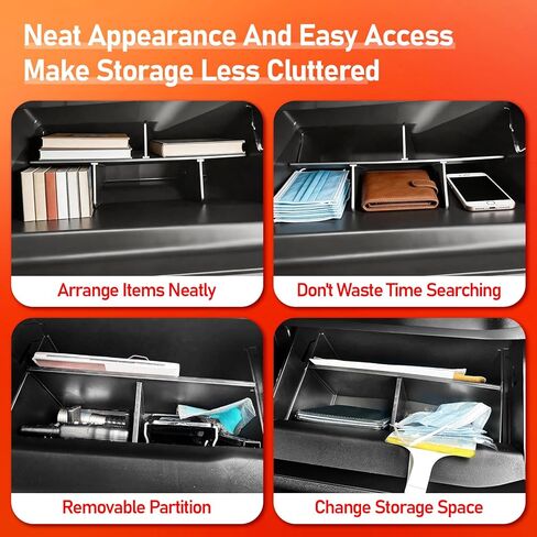 Upgraded Glove Box Organizer Insert Tray Compatible with Ford Bronco 2021-2026,Center Console Storage Divider for Bronco Interior Accessories,Storage Insert Tray with Adjustable Dividers in Saudi Arabia