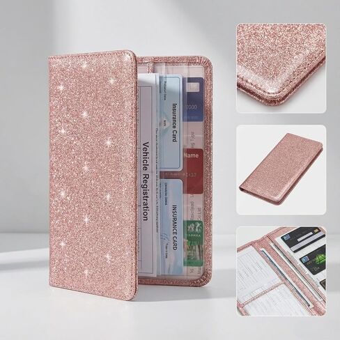 Car Registration and Insurance Holder - Magnetic Shut Vehicle Organizer | Glove Box Document Card License Storage in Saudi Arabia