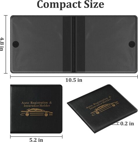 Airkit Car Registration and Insurance Holder 4 Pack, Vehicle License Document Glove Box Car Organizer, Interior Car Accessories for Essential Documents, Cards, Driver License, Black in Saudi Arabia