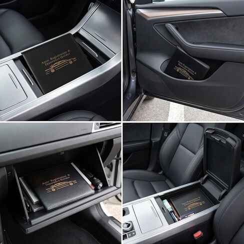 Airkit Car Registration and Insurance Holder 4 Pack, Vehicle License Document Glove Box Car Organizer, Interior Car Accessories for Essential Documents, Cards, Driver License, Black in Saudi Arabia