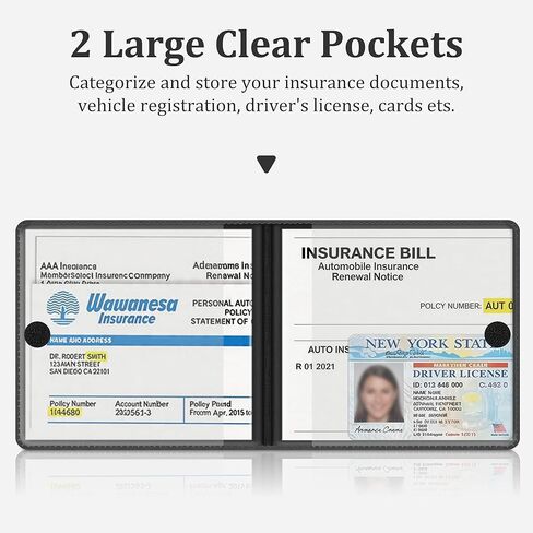 Airkit Car Registration and Insurance Holder 4 Pack, Vehicle License Document Glove Box Car Organizer, Interior Car Accessories for Essential Documents, Cards, Driver License, Black in Saudi Arabia