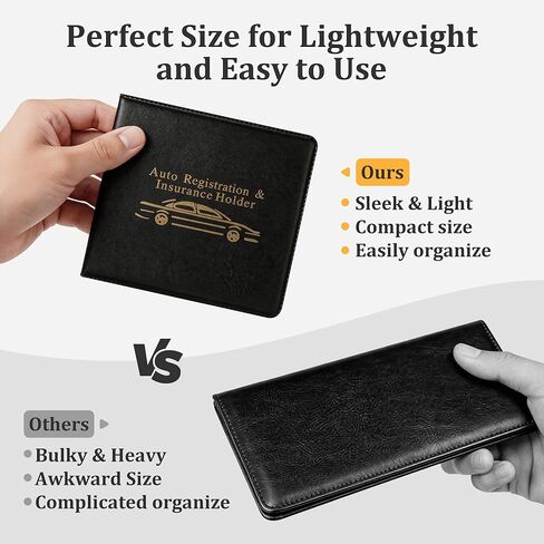 Airkit Car Registration and Insurance Holder 4 Pack, Vehicle License Document Glove Box Car Organizer, Interior Car Accessories for Essential Documents, Cards, Driver License, Black in Saudi Arabia