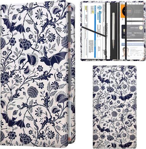 Car Registration and Insurance Holder with Magnetic Shut, Cute Vehicle Glove Box Car Organizer, Premium Interior Car Accessories for Women Men Cute Bats Flowers in Kuwait