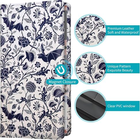 Car Registration and Insurance Holder with Magnetic Shut, Cute Vehicle Glove Box Car Organizer, Premium Interior Car Accessories for Women Men Cute Bats Flowers in Kuwait