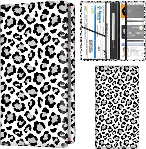 Car Registration and Insurance Holder with Magnetic Shut, Cute Vehicle Glove Box Car Organizer, Premium Interior Car Accessories for Women Men Cute Bats Flowers in Kuwait