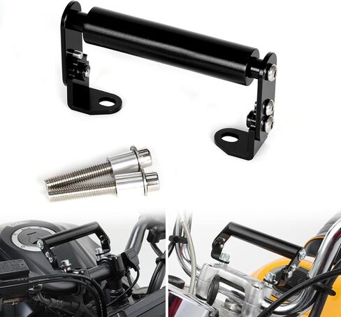 حامل مشبك تثبيت على الهاتف قابل للتعديل من Monkey125 متوافق مع Monkey 125 Grom MSX 125 CNC لملحقات الدراجات النارية على المقود (أسود) in Kuwait