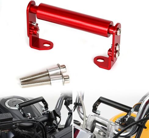 حامل مشبك تثبيت على الهاتف قابل للتعديل من Monkey125 متوافق مع Monkey 125 Grom MSX 125 CNC لملحقات الدراجات النارية على المقود (أسود) in Kuwait