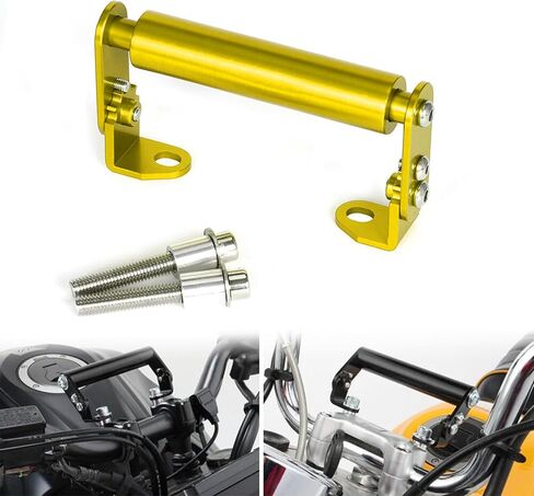 حامل مشبك تثبيت على الهاتف قابل للتعديل من Monkey125 متوافق مع Monkey 125 Grom MSX 125 CNC لملحقات الدراجات النارية على المقود (أسود) in Kuwait