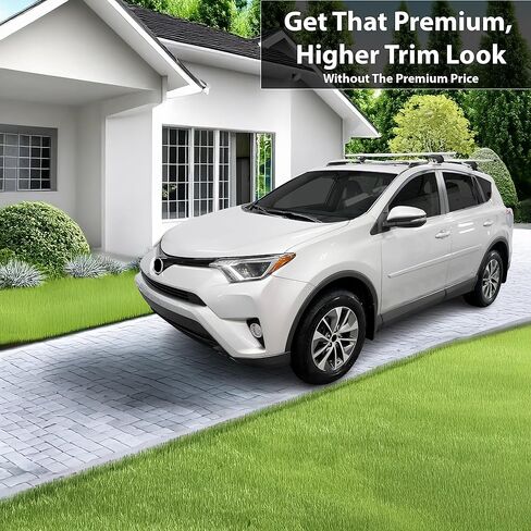 تصميمات BOGAR TECH لسيارة Toyota Rav4 2013-2018 حذف الكروم الأمامي - طقم تراكب الفينيل مسبق القطع، زخرفة تعتيم سوداء لامعة in Kuwait