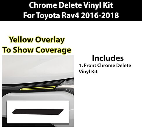 تصميمات BOGAR TECH لسيارة Toyota Rav4 2013-2018 حذف الكروم الأمامي - طقم تراكب الفينيل مسبق القطع، زخرفة تعتيم سوداء لامعة in Kuwait