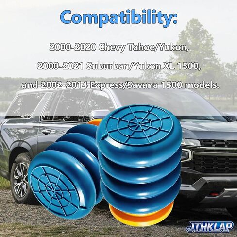 SSR-204-40 Rear Suspension Helper Springs Bump Stops Compatible with 2000-2020 Chevy Tahoe Suburban, GMC Yukon 1500, Savana, Express - Rear Suspension Enhancement Kit Pair in Saudi Arabia