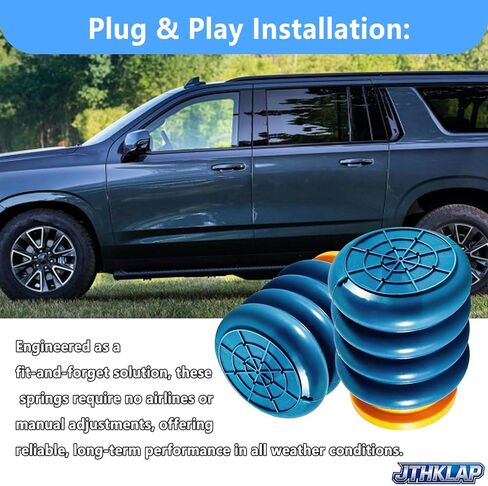 SSR-204-40 Rear Suspension Helper Springs Bump Stops Compatible with 2000-2020 Chevy Tahoe Suburban, GMC Yukon 1500, Savana, Express - Rear Suspension Enhancement Kit Pair in Saudi Arabia