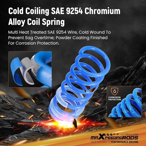 نوابض خفض maxpeedingrods لسيارة Ford Focus ST 2013-2018، SAE 9254 مجموعة خفض نوابض ملفوفة عالية الشد، أزرق in Kuwait